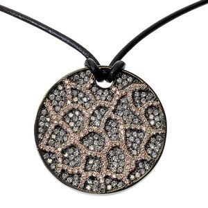 Cheetah Patterned Medallion Necklace-Boutique